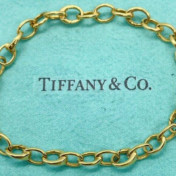 Tiffany & Co. 18K Clasping Charm Bracelet Yellow Gold 9 Clasping Links 7.5" - Picture 6 of 9